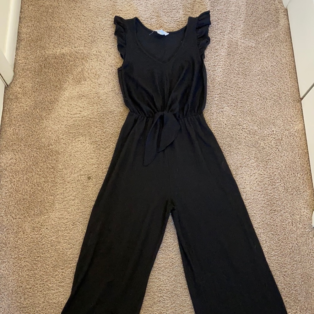 Black Ruffle Jumpsuit
